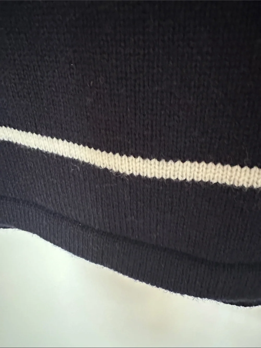 JCREW MENS Navy and White Striped Rugby Sweater size medium NWOT